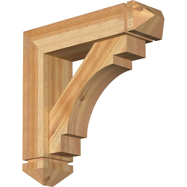 Ekena Millwork Merced Arts and Crafts Rough Sawn Bracket w/ Offset Brace, Western Red Cedar, 6"W x 22"D x 22"H BKT0604X22X22MRC03RWR - main